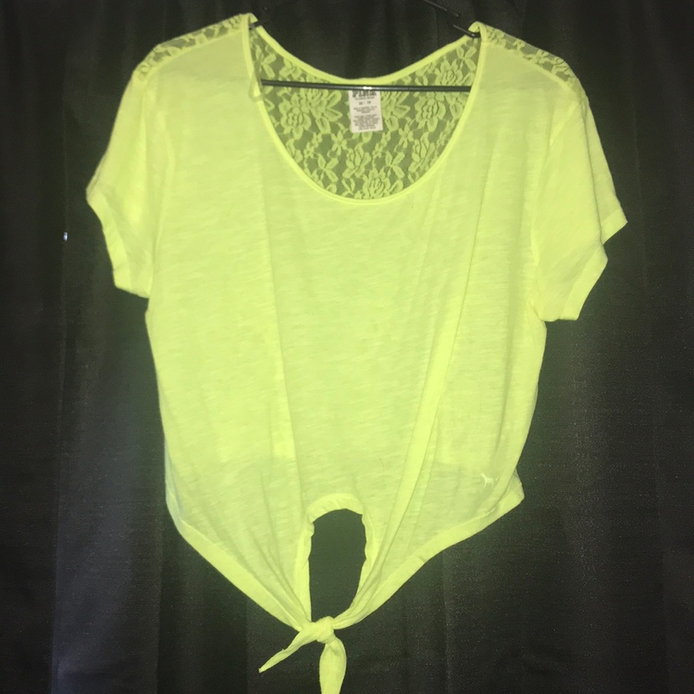 Lace back PINK crop top